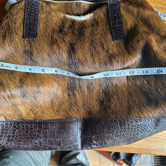 Maurizio Taiuti Brown and White Haircalf Tote - Picture 14 of 14